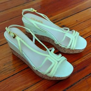 Prada light yellow espadrilles